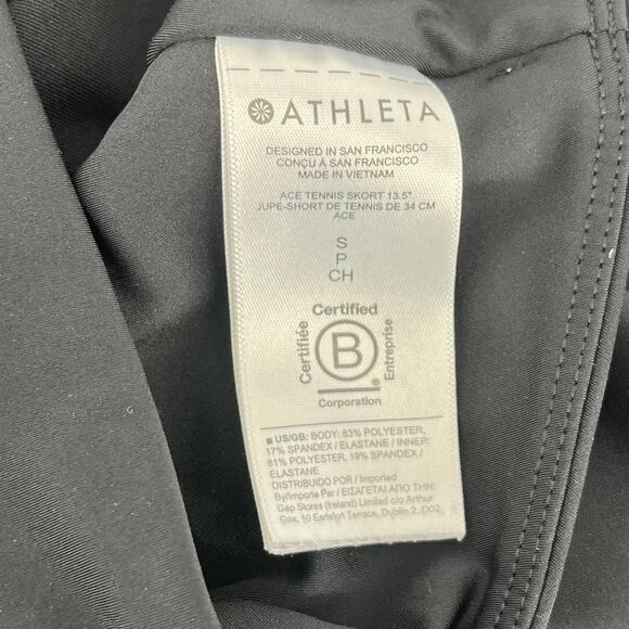 Athleta Women's Black Ace Skort Tennis Skirt Pockets Short (small) - Picture 6 of 8